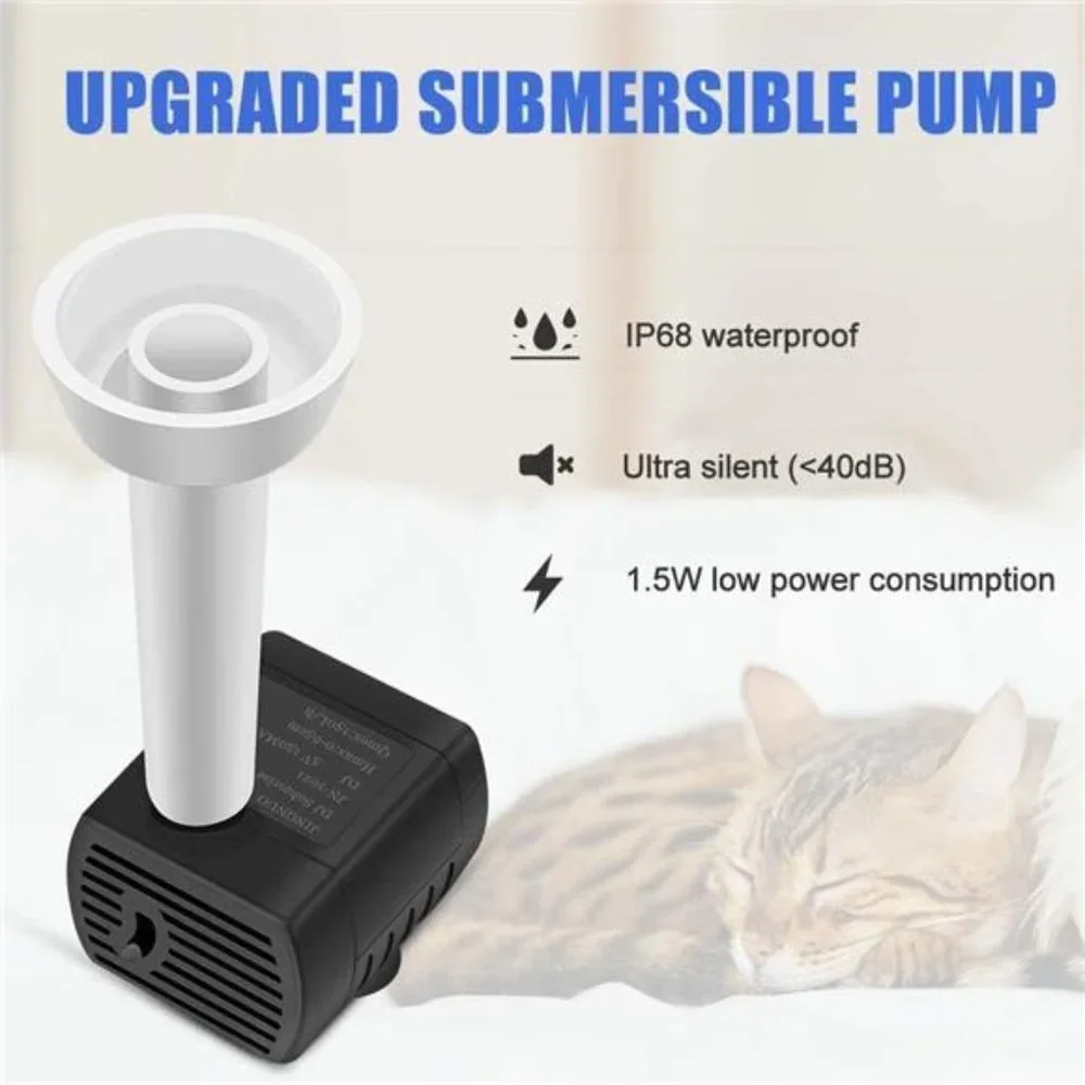Cat Drinking Water Fountain, LED Automatic Pet Water Dispenser with Water Level